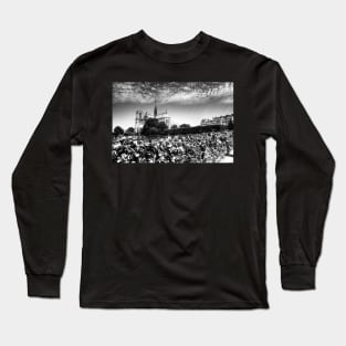 Notre Dame de Paris & Love Lock Bridge Black And White Long Sleeve T-Shirt